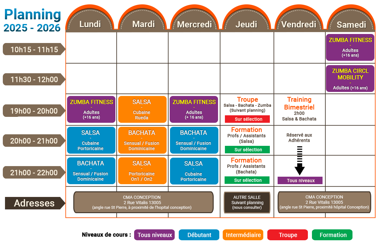 planning cours